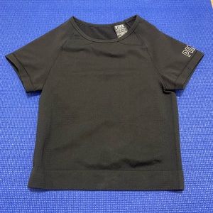 PINK black open back shirt